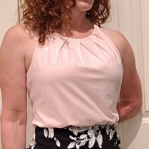 White House Black Market Light Pink Halter Blouse